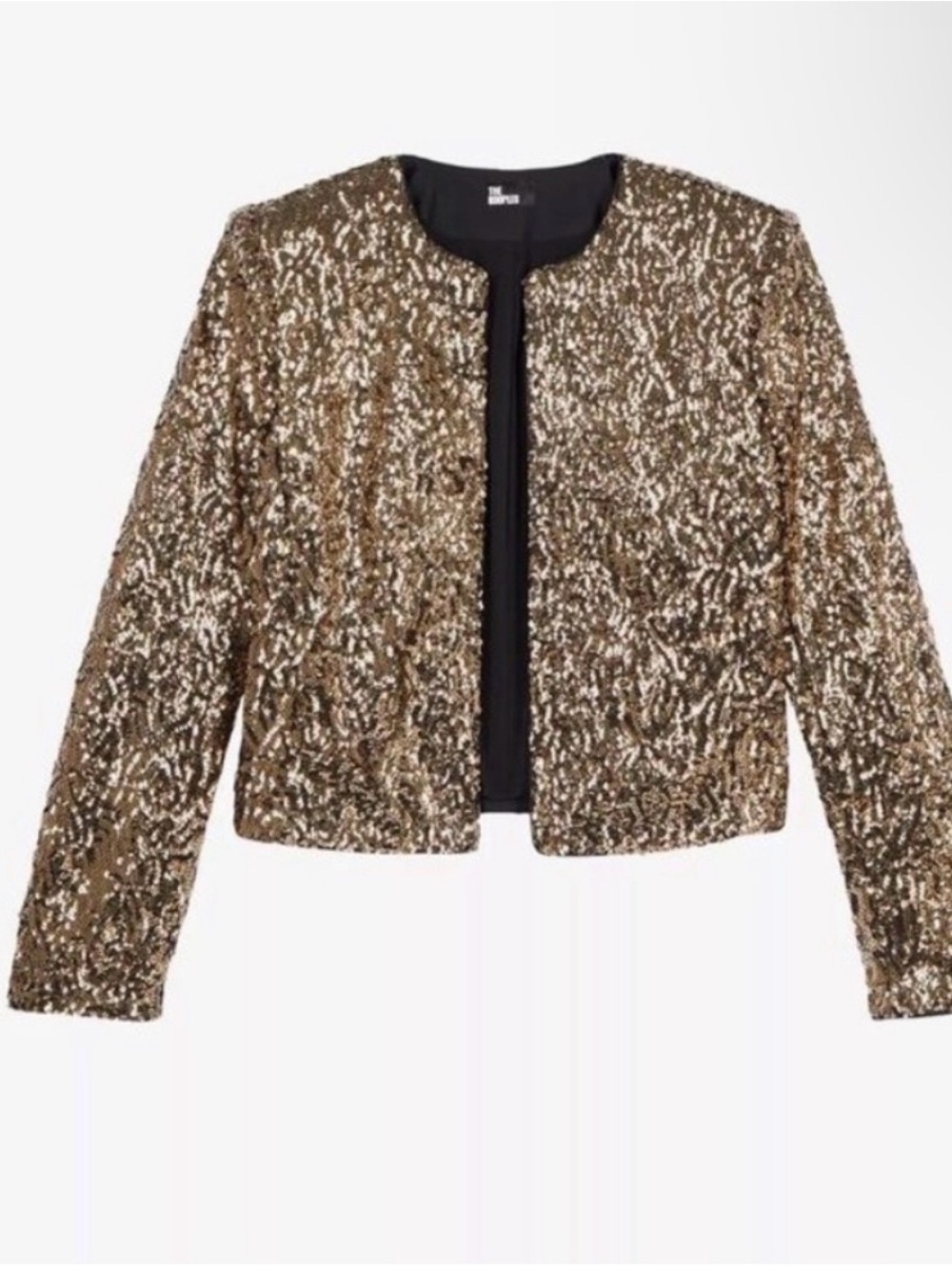 THE KOOPLES Sequin Embellished Round Neck Short Woven Jacket - size FR 4